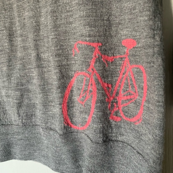 J.Crew Crewneck Grey with Pink Bike Size Small - Picture 3 of 5